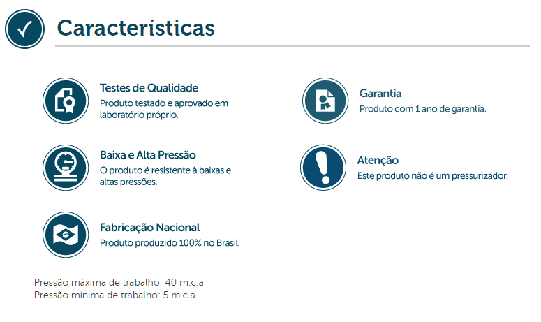 duchão blukit caracteristicas